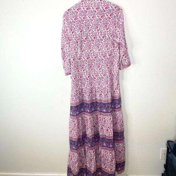 Bell By Alicia Bell Long Sleeve Maxi Dress With Belt Tie Large - Picture 7 of 10